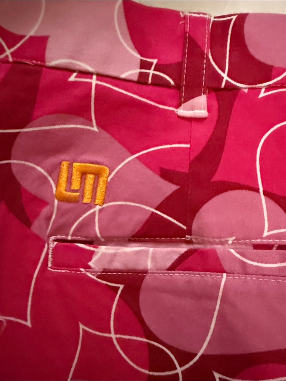 Loudmouth Men’s Heart-Print Pink Red Shorts - Picture 3 of 4
